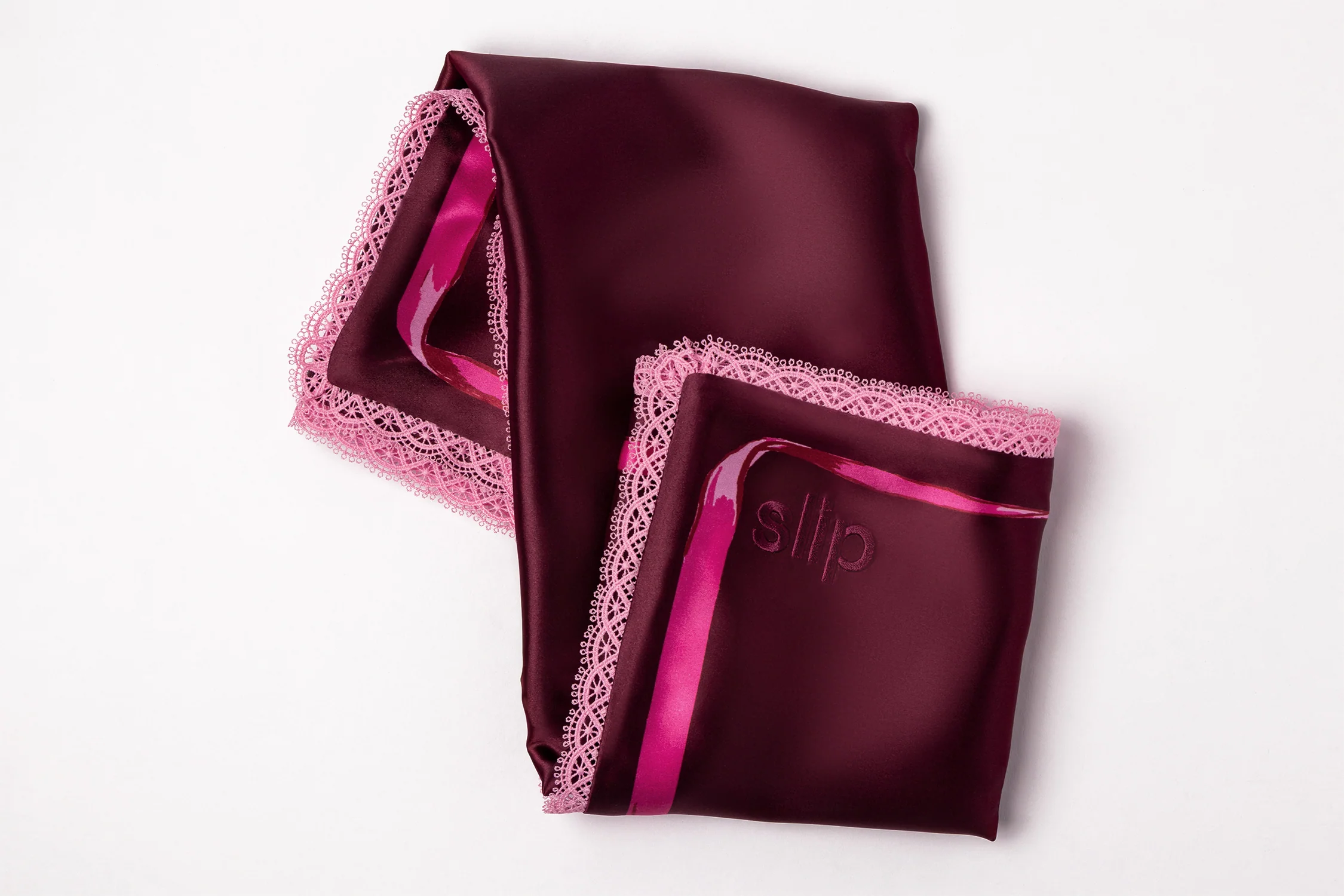 Crimson Kiss Queen Zippered Pillowcase with Lace Trim - Image 5