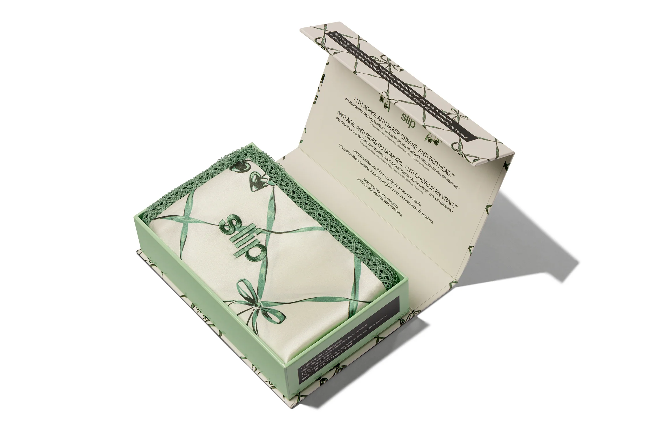 Wintergreen Queen Zippered Pillowcase with Lace Trim - Image 4
